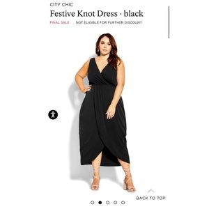 Black Festive Knot Maxi Dress- New!
